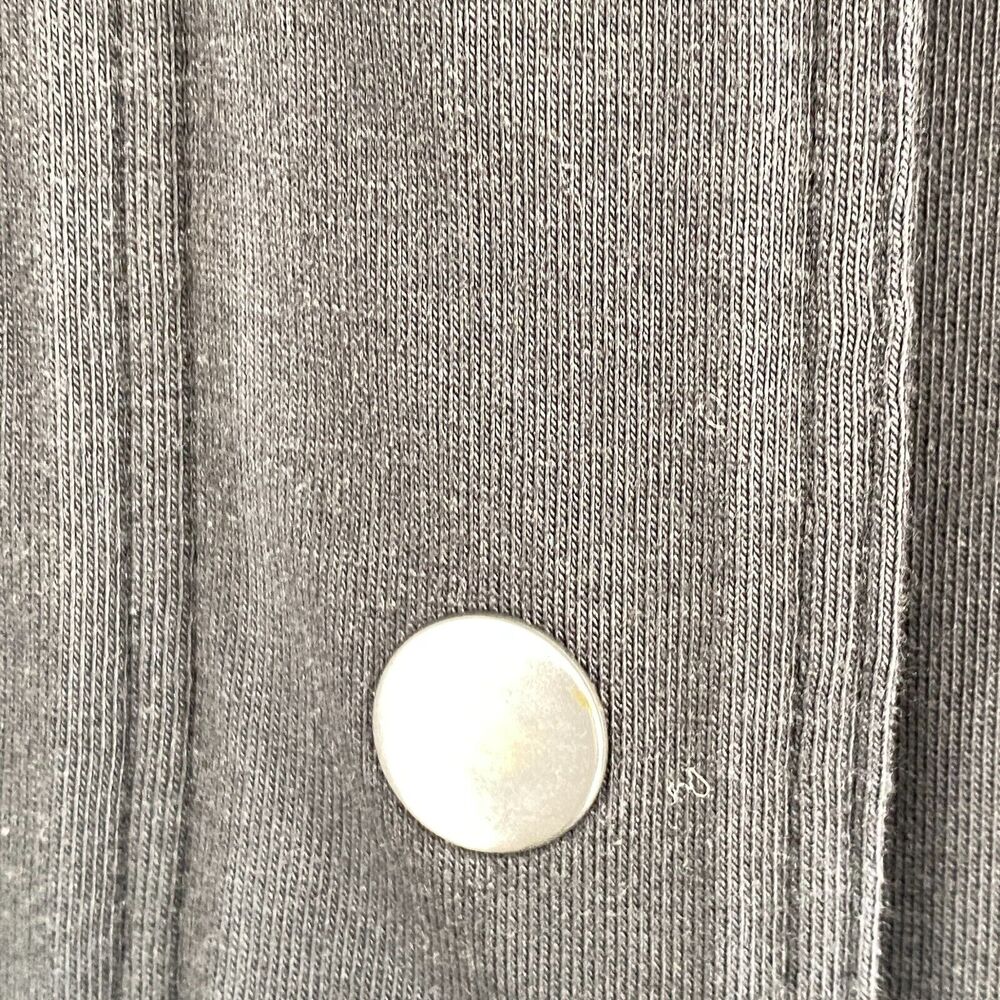 EILEEN FISHER Jacket S Organic Cotton Stretch Jersey Snap Full Zip Up Black USA - Picture 7 of 14